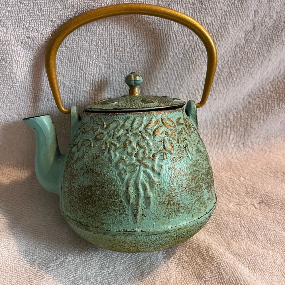 Cast iron Teapot 7 inches tall with handle